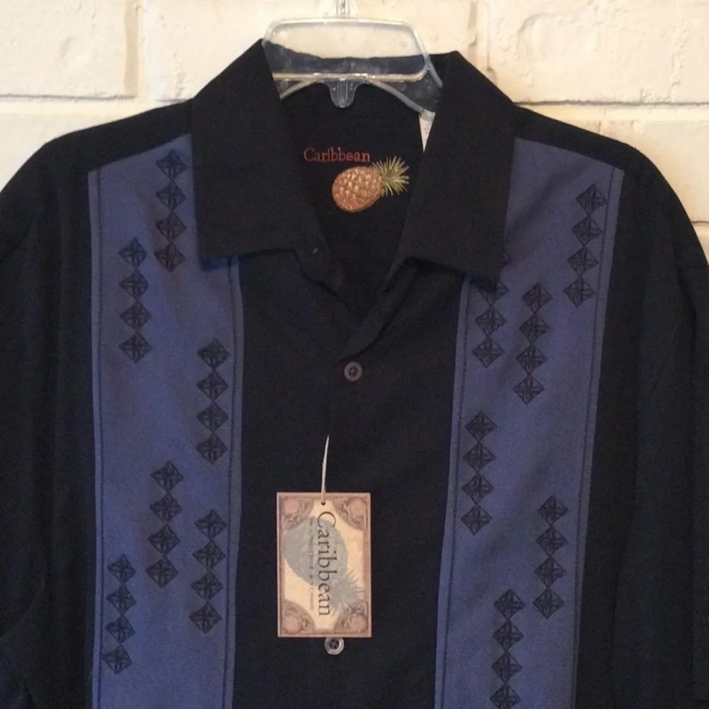 Caribbean Silk Blend Shirt Size X Large NEW - Picture 2 of 4